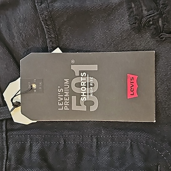 Levi's 501 Distressed Black Jean Short Size 25 - Picture 5 of 13